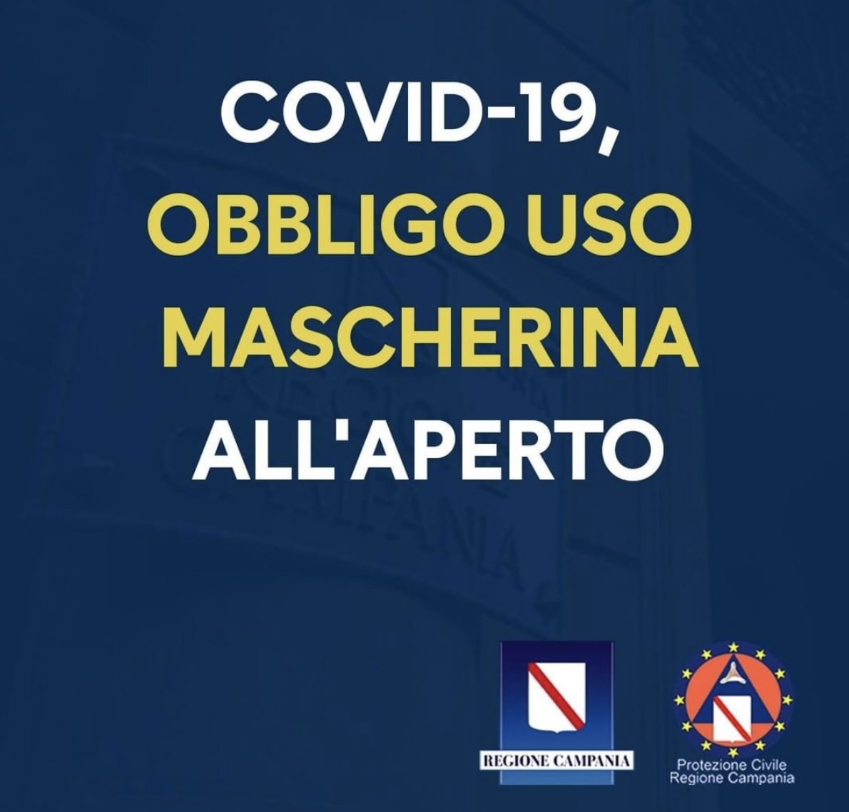 Obbligo uso mascherina all’aperto